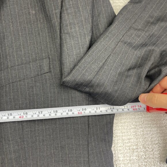 VTG Canada made Calvin Klein 44S Blazer Men Wool Dark Grey Lined Suit Jacket - Picture 8 of 16